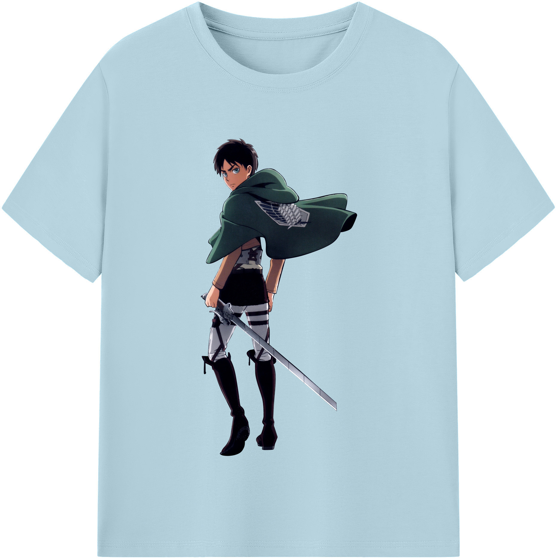 （画像用） 進撃の巨人 エレン･イェーガー Attack on Titan Eren Jäger 綿100％半袖Tシャツ（フロントプリント）